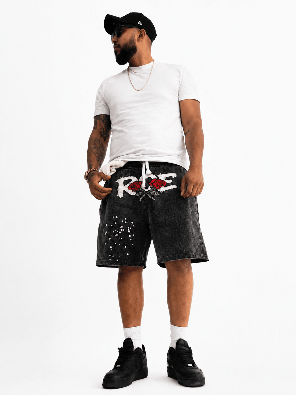 ROSE DISTRESSED SWEATSHORTS - ROE WORLDWIDE